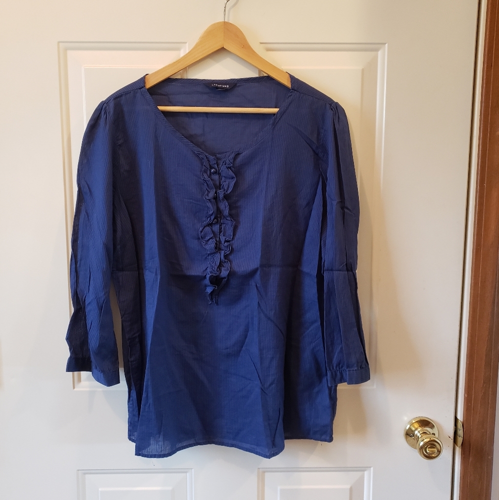 Lands End Navy Blouse size 16
